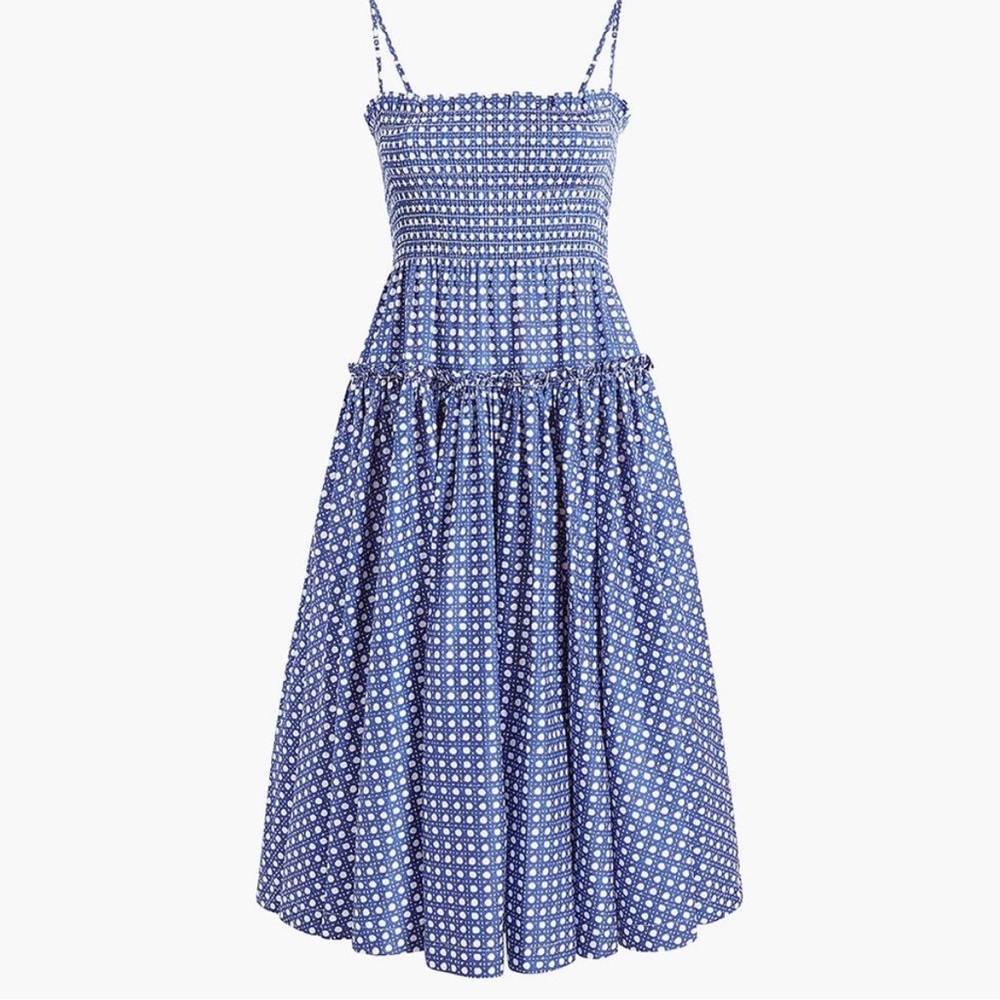 Hill House Seraphina Nap Dress - Blue Basketweave Cotton Sateen